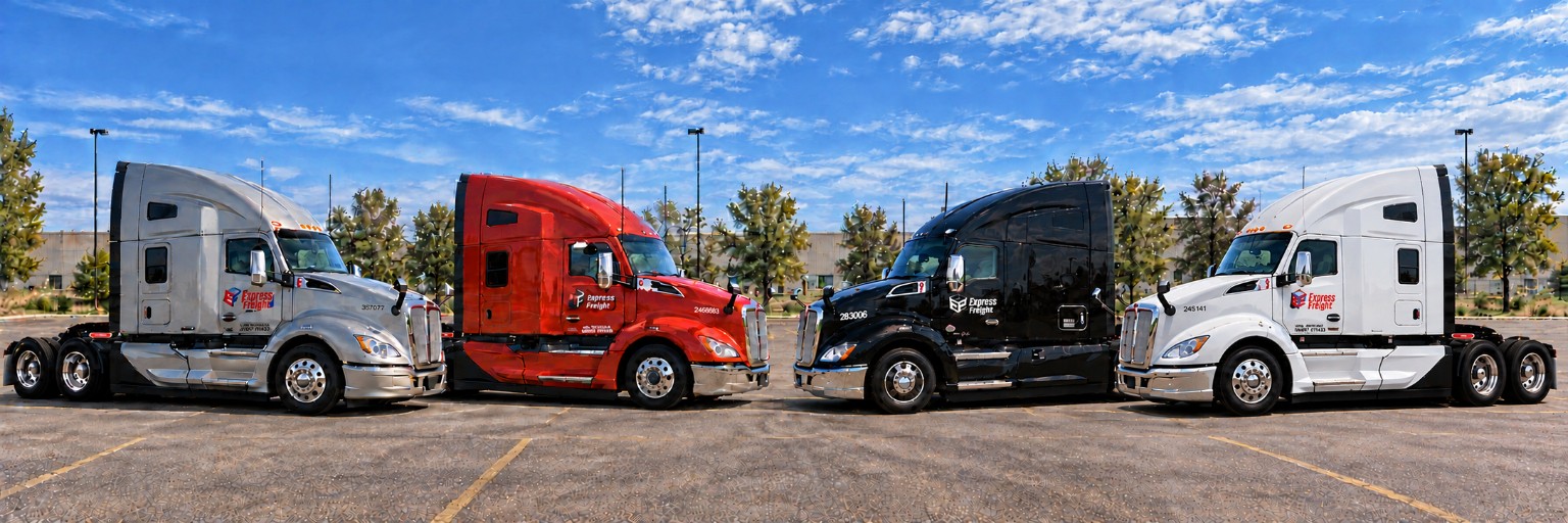 Express Freight grey, orange, black and white sleeper trucks