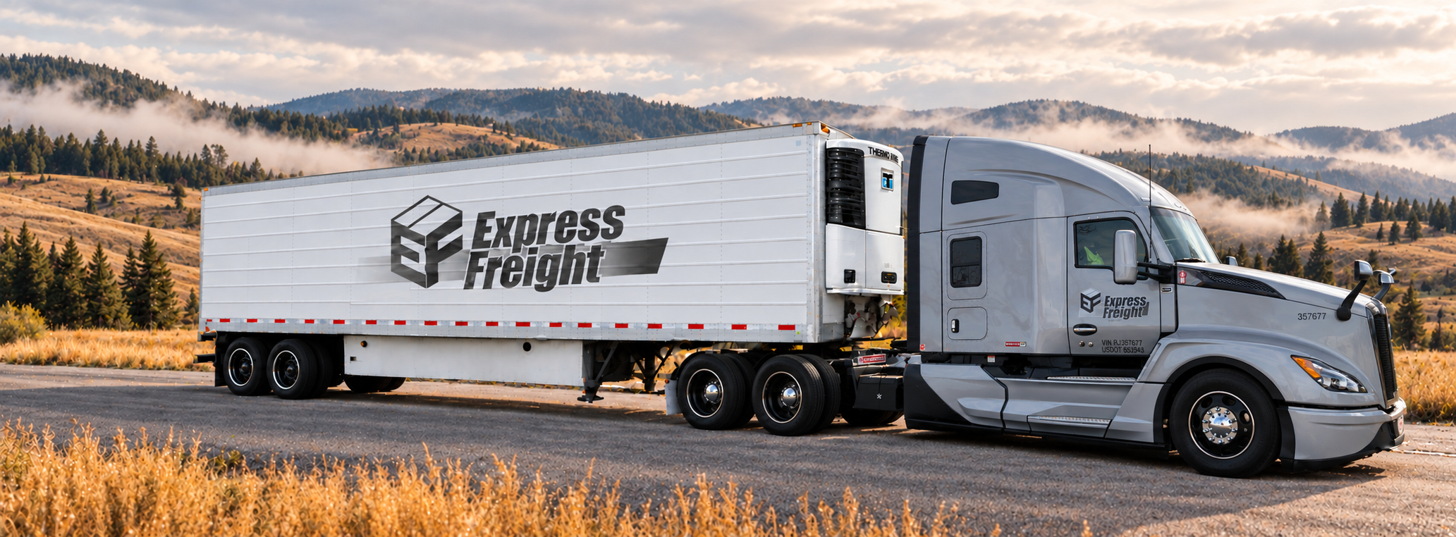 Express Freight Kenworth with refrigerated trailer