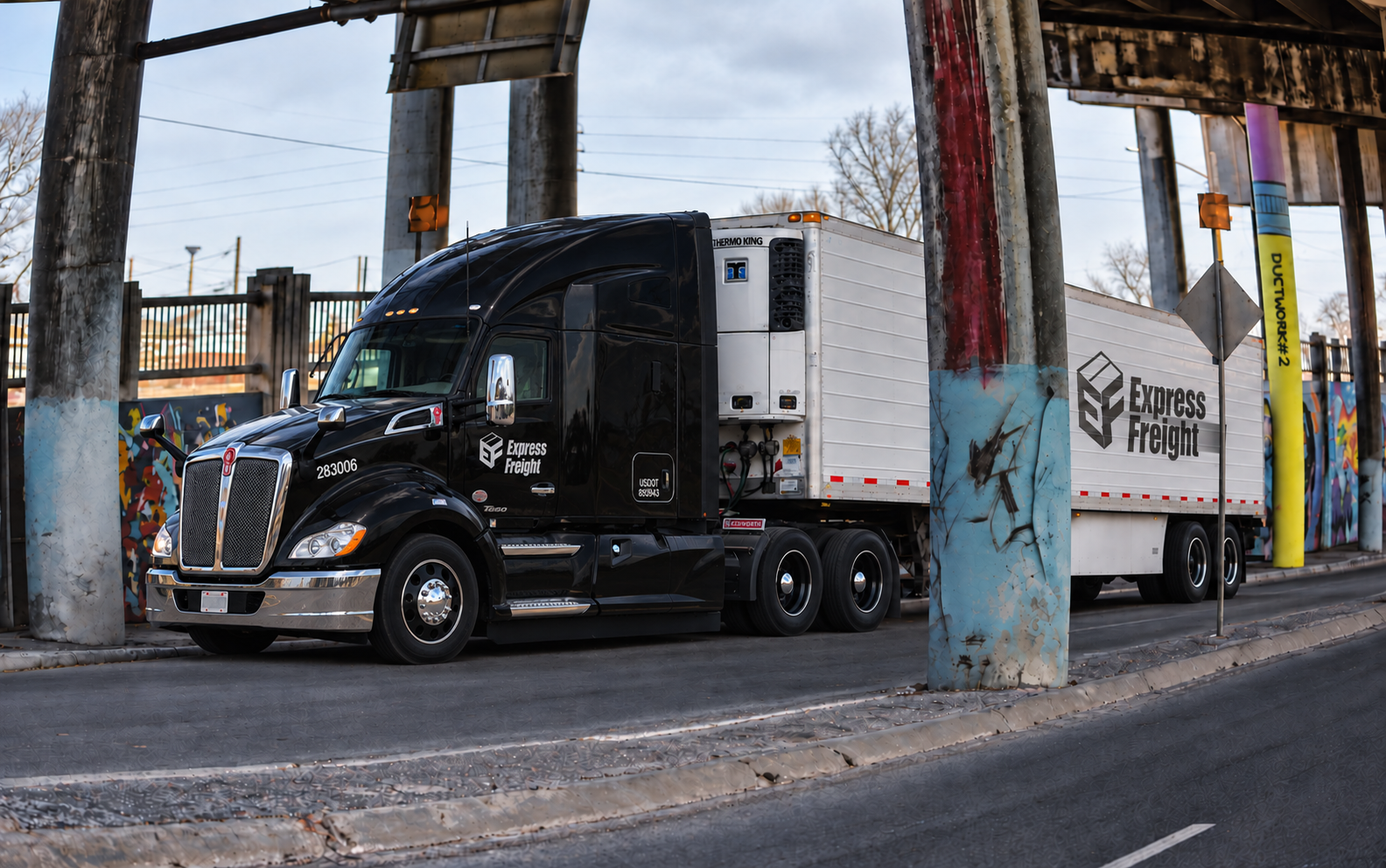 Kenworth T680 — urban backdrop